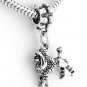 STERLING SILVER DANGLING FRENCH POODLE EUROPEAN BEAD