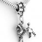 STERLING SILVER DANGLING FRENCH POODLE EUROPEAN BEAD