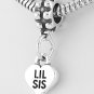 STERLING SILVER DANGLING LITTLE SIS SISTER EUROPEAN BEAD