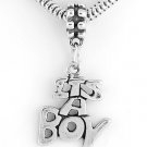 STERLING SILVER DANGLING IT'S A BOY EUROPEAN BEAD