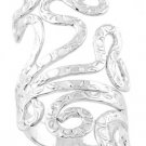 STERLING SILVER FREE FORM HAMMERED ADJUSTABLE INDEX FINGER RING