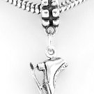 STERLING SILVER 3D DANGLING ICE SKATE EUROPEAN BEAD