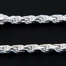 STERLING SILVER 4mm ITALY DC ROPE CHAIN 24" NECKLACE