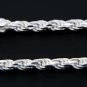 STERLING SILVER 4mm ITALY DC ROPE CHAIN 16" NECKLACE