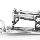 STERLING SILVER 3D MEDIUM SEWING MACHINE CHARM/PENDANT