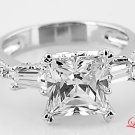 STERLING SILVER PRINCESS CZ ENGAGEMENT RING SIZE 5