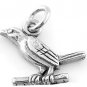 STERLING SILVER WREN BIRD ON BRANCH CHARM/PENDANT