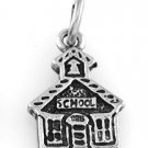 STERLING SILVER SCHOOLHOUSE CHARM WITH 16" BOX CHAIN