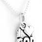 STERLING SILVER I LOVE GOD CHARM WITH 16" NECKLACE
