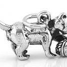 STERLING SILVER 3D CAT WITH BALL OF YARN CHARM/PENDANT
