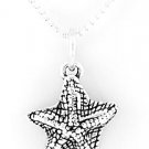 STERLING SILVER STARFISH CHARM WITH 16" NECKLACE
