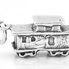 STERLING SILVER 3D TRAIN CABOOSE CHARM/PENDANT