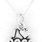 STERLING SILVER I LOVE DOGS CHARM & 16" BOX CHAIN
