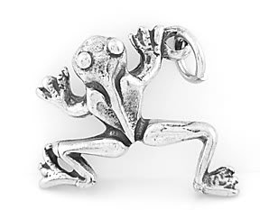 STERLING SILVER LEAPING FROG CHARM/PENDANT