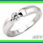STERLING SILVER ROUND CUT ENGAGEMENT RING SZ 9