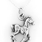 STERLING SILVER HORSE CHARM WITH 16" NECKLACE