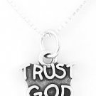 STERLING SILVER TRUST GOD CHARM WITH 16" NECKLACE