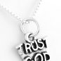 STERLING SILVER TRUST GOD CHARM WITH 16" NECKLACE