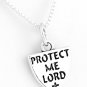 STERLING SILVER PROTECT ME LORD CHARM NECKLACE