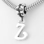 STERLING SILVER DANGLING FANCY LETTER Z BEAD
