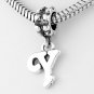 STERLING SILVER DANGLING FANCY LETTER Y EUROPEAN BEAD