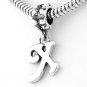 STERLING SILVER DANGLING FANCY LETTER X EUROPEAN BEAD