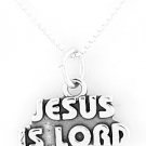 STERLING SILVER JESUS IS LORD CHARM NECKLACE