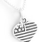 STERLING SILVER U.S.A. HEART CHARM NECKLACE