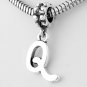 STERLING SILVER DANGLING FANCY LETTER Q EUROPEAN BEAD