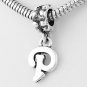 STERLING SILVER DANGLING FANCY LETTER P EUROPEAN BEAD