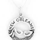 STERLING SILVER NEW ORLEANS MARDIS GRAS CHARM with 16 inch NECKLACE