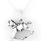 STERLING SILVER ROCKING HORSE CHARM WITH NECKLACE