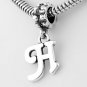 STERLING SILVER DANGLING FANCY LETTER H EUROPEAN BEAD