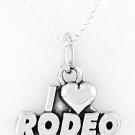 STERLING SILVER I LOVE RODEO CHARM NECKLACE