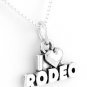 STERLING SILVER I LOVE RODEO CHARM NECKLACE