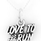 STERLING SILVER LOVE TO RUN CHARM WITH NECKLACE
