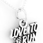 STERLING SILVER LOVE TO RUN CHARM WITH NECKLACE