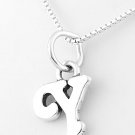 STERLING SILVER LETTER Y CHARM WITH NECKLACE 16"