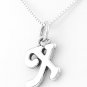 STERLING SILVER LETTER X CHARM WITH NECKLACE 16"