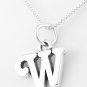 STERLING SILVER LETTER W CHARM WITH NECKLACE 16"