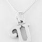 STERLING SILVER LETTER U CHARM WITH NECKLACE 16"
