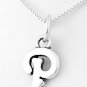 STERLING SILVER LETTER P CHARM WITH NECKLACE 16"