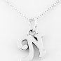 STERLING SILVER LETTER N CHARM WITH NECKLACE 16"