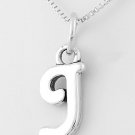 STERLING SILVER LETTER J CHARM WITH NECKLACE 16"