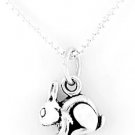 STERLING SILVER BUNNY RABBIT CHARM NECKLACE