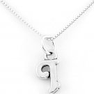 STERLING SILVER LETTER I CHARM WITH NECKLACE