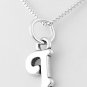 STERLING SILVER LETTER I CHARM WITH NECKLACE