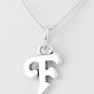 STERLING SILVER LETTER F CHARM WITH NECKLACE
