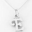 STERLING SILVER LETTER E CHARM WITH NECKLACE