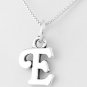 STERLING SILVER LETTER E CHARM WITH NECKLACE